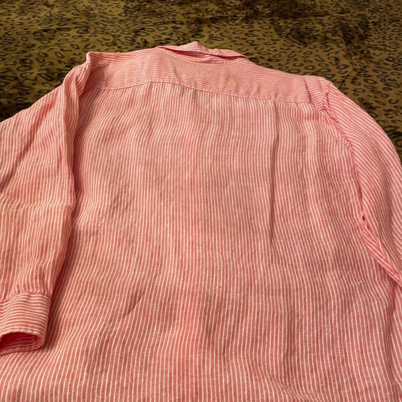 Ralph Lauren orange and White Striped Button Down Shirt - Picture 5 of 5